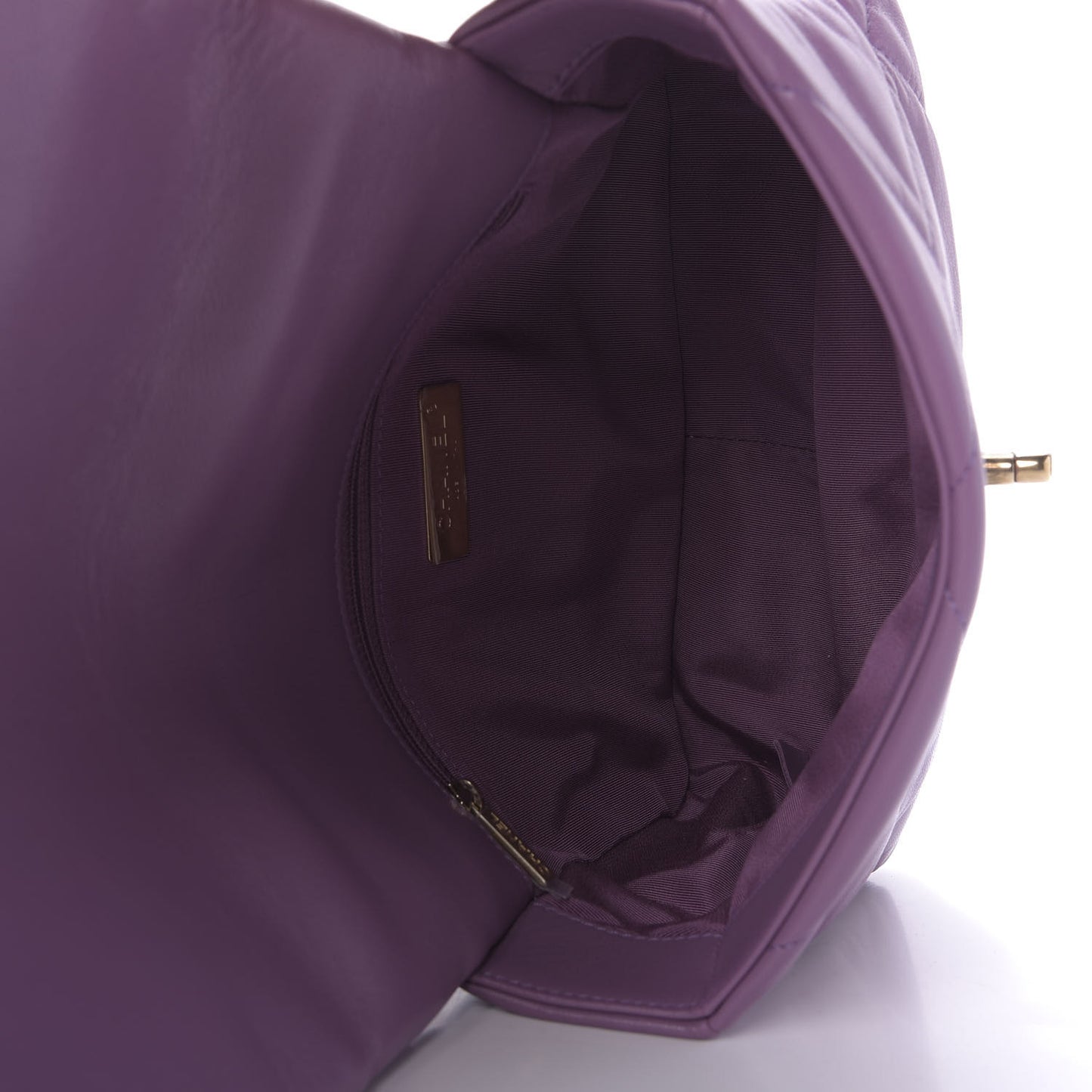 Goatskin Quilted Medium 19 Flap Violet Purple