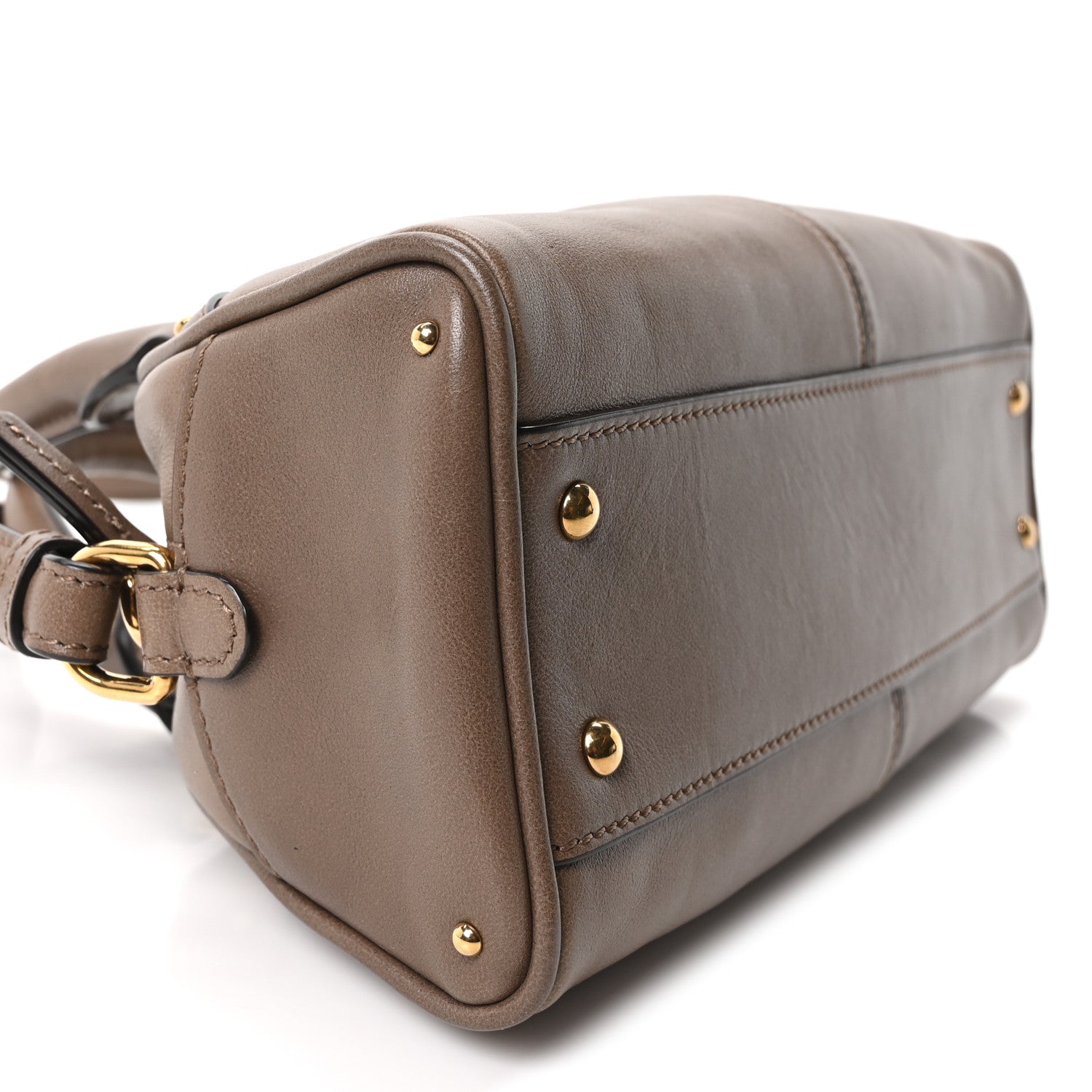 Chloe Calfskin Small Charms Bowling Bag Deep Taupe 9 of 11