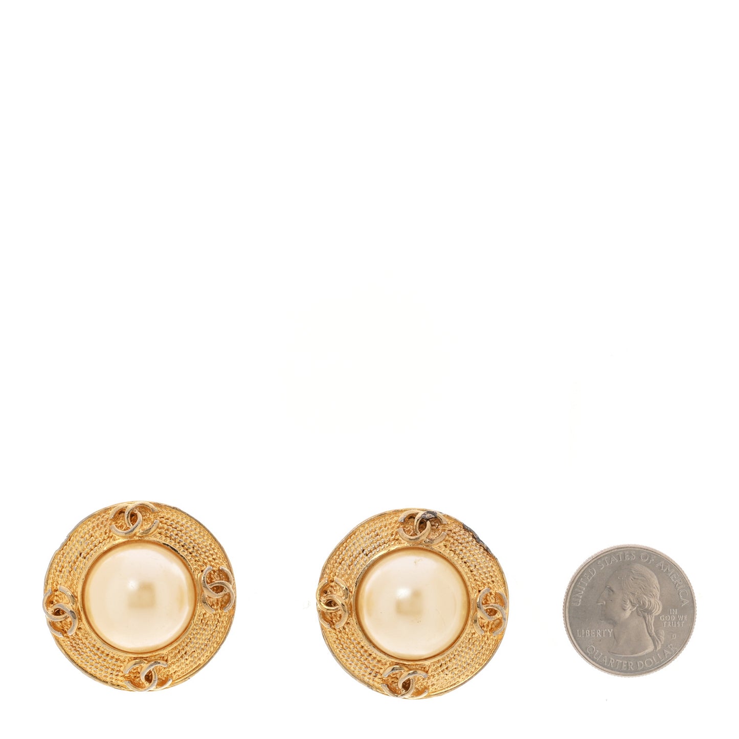 Pearl Clip On Earrings Gold