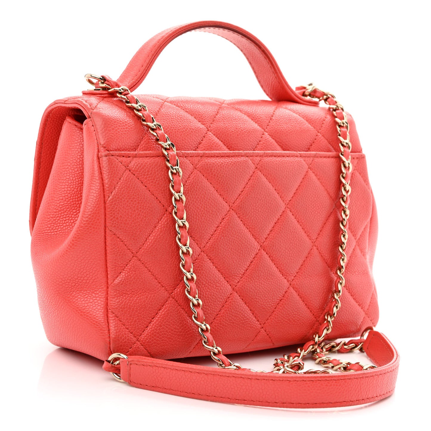 Caviar Quilted Mini Business Affinity Flap Red