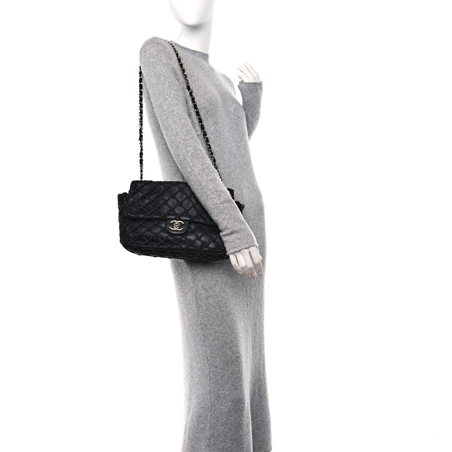 Chanel Lambskin Jumbo Canebiers Net Flap Black 2 of 11