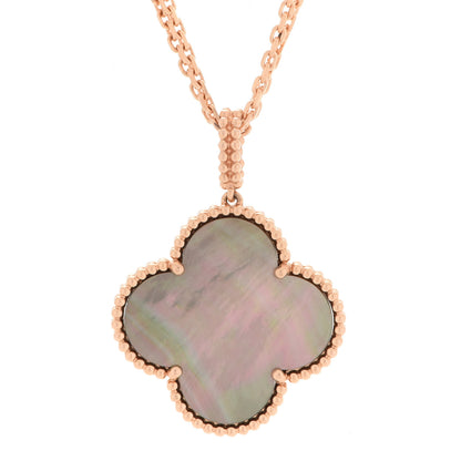 Van Cleef & Arpels 18K Rose Gold Gray Mother of Pearl Magic Alhambra Long Necklace 4 of 7