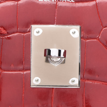 Hermes Shiny Porosus Crocodile Birkin 35 Rouge Vif 23 of 32