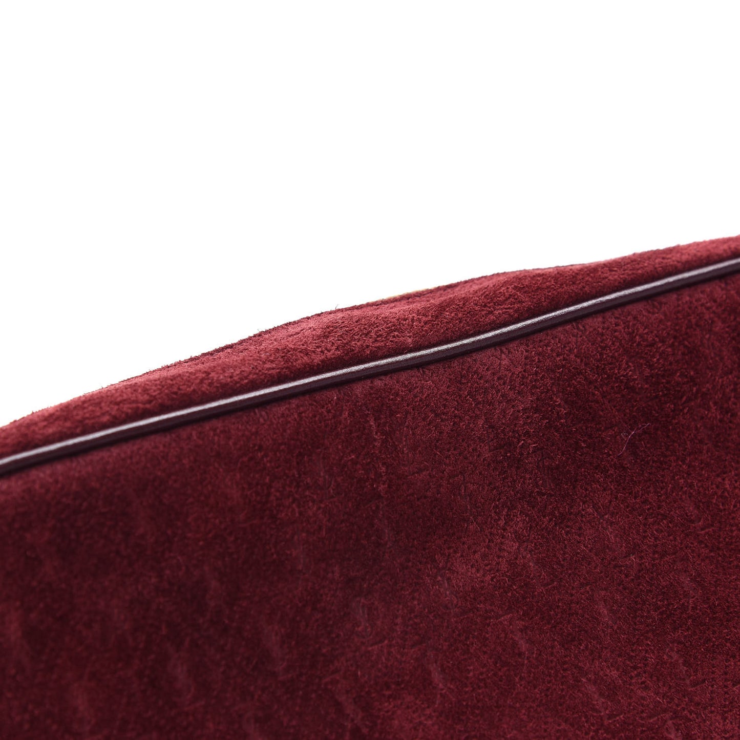 Suede Monogram All Over Camera Bag Burgundy