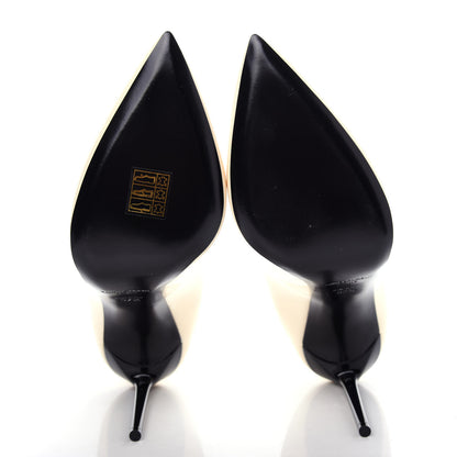 Saint Laurent Patent Calfskin Teddy High Vamp 105 Pumps 37.5 White 6 of 11