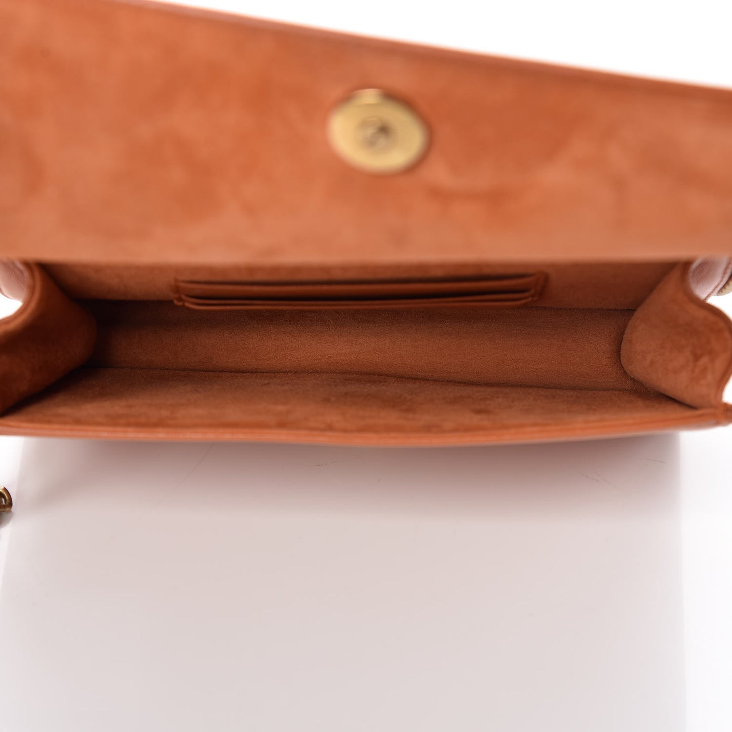 Calfskin Studded Diorama Top Handle Wallet on Chain Pouch Orange