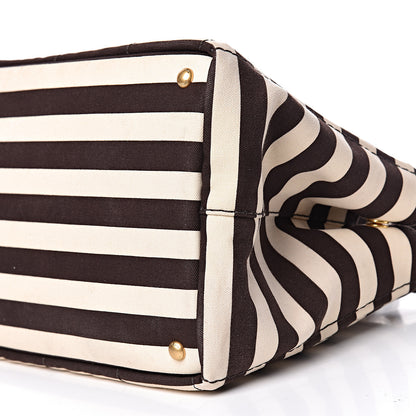 Prada Canapa Striped Logo Tote Tabacco 9 of 13