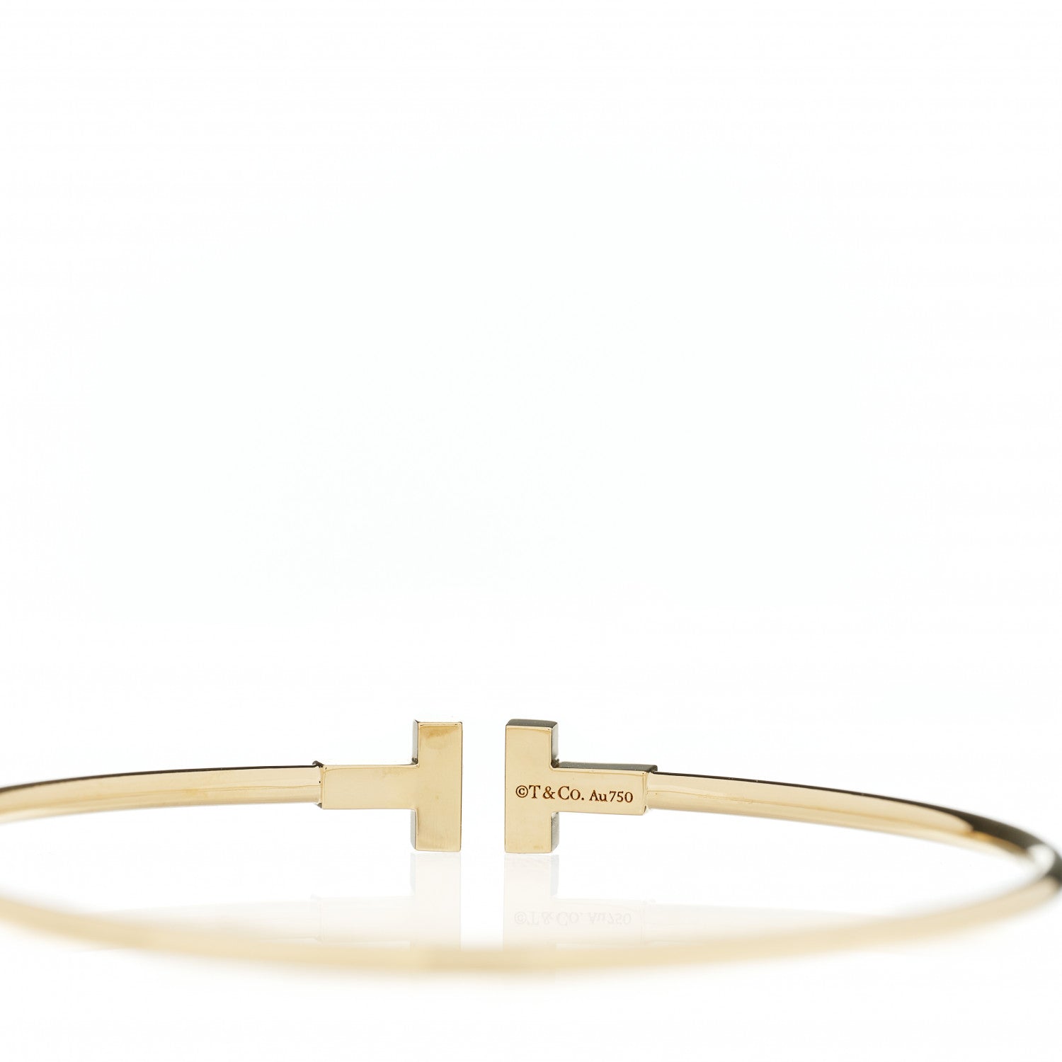 Tiffany 18K Yellow Gold Narrow T Wire Bracelet 3 of 3