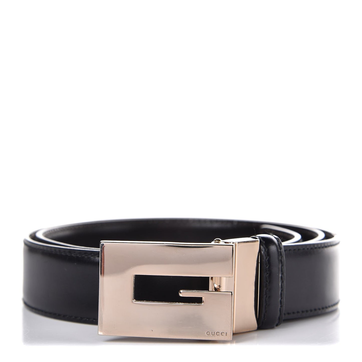 Calfskin Reversible Square G Buckle Belt 85 34 Black Brown