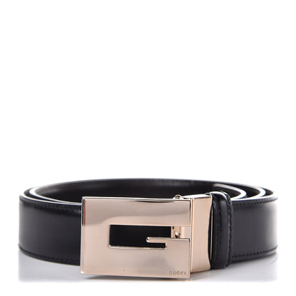 Gucci Calfskin Reversible Square G Buckle Belt 85 34 Black Brown 1 of 6