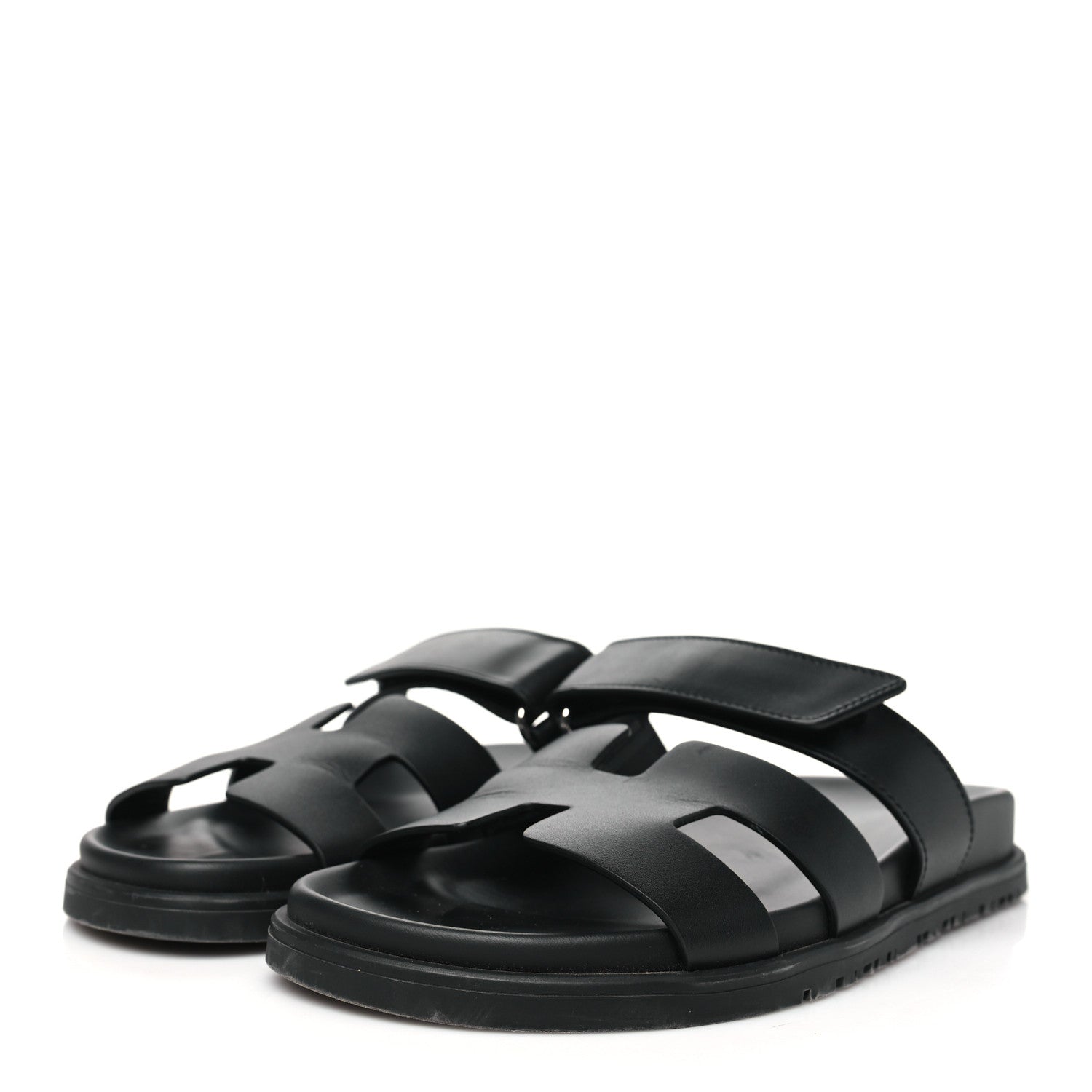 Hermes Calfskin Womens Chypre Sandals 36 Black 4 of 10