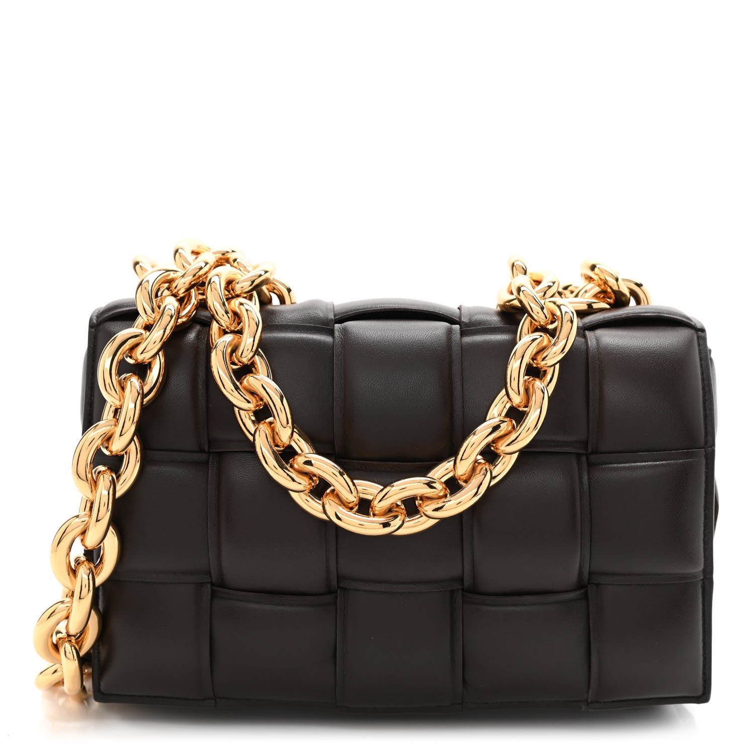 Bottega Veneta Lambskin Maxi Intreccio Padded Chain Cassette Crossbody Bag Black 1 of 11