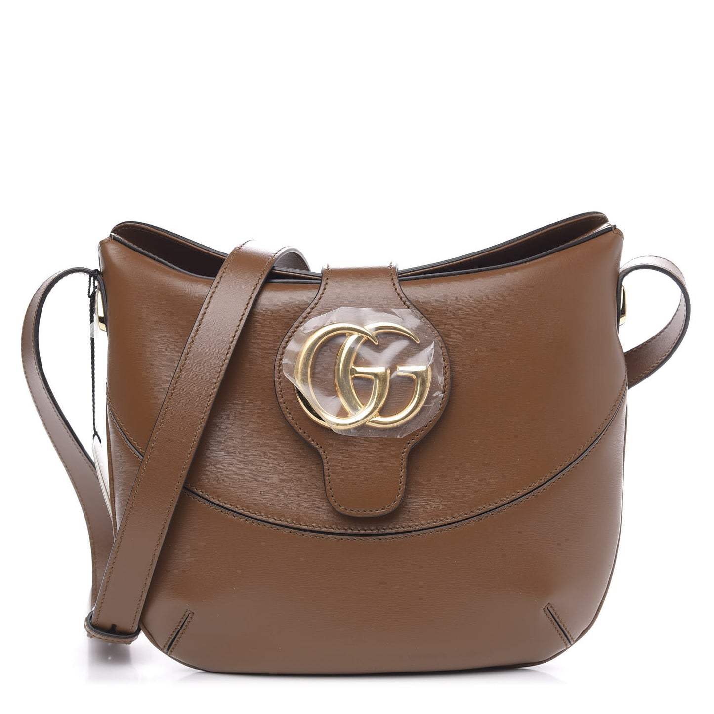 Boarded Plutone Calfskin Medium Arli Shoulder Bag Nocciola