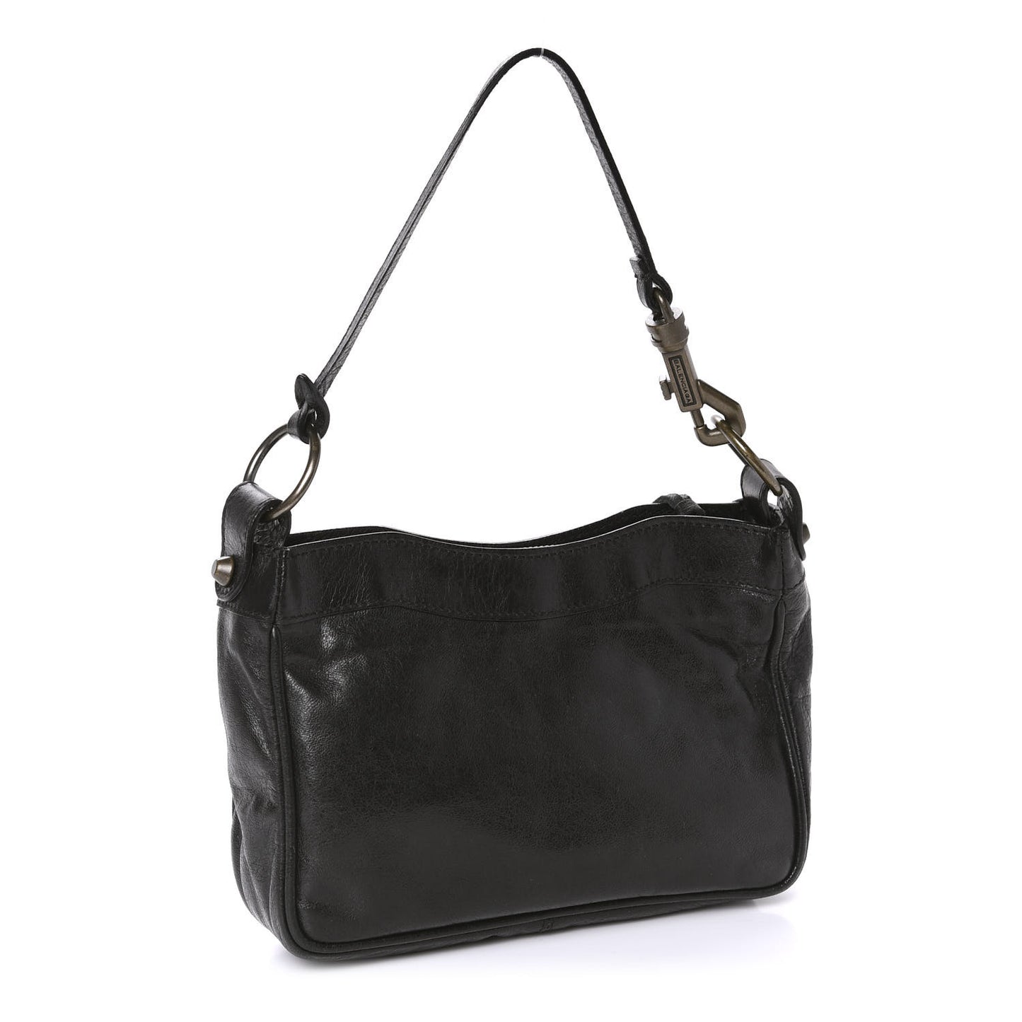 Chevre Classic Hardware Shoulder Bag Black