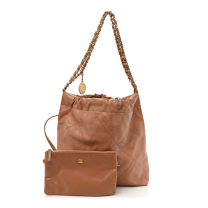 Chanel Shiny Calfskin Quilted Small Chanel 22 Beige 3 of 11