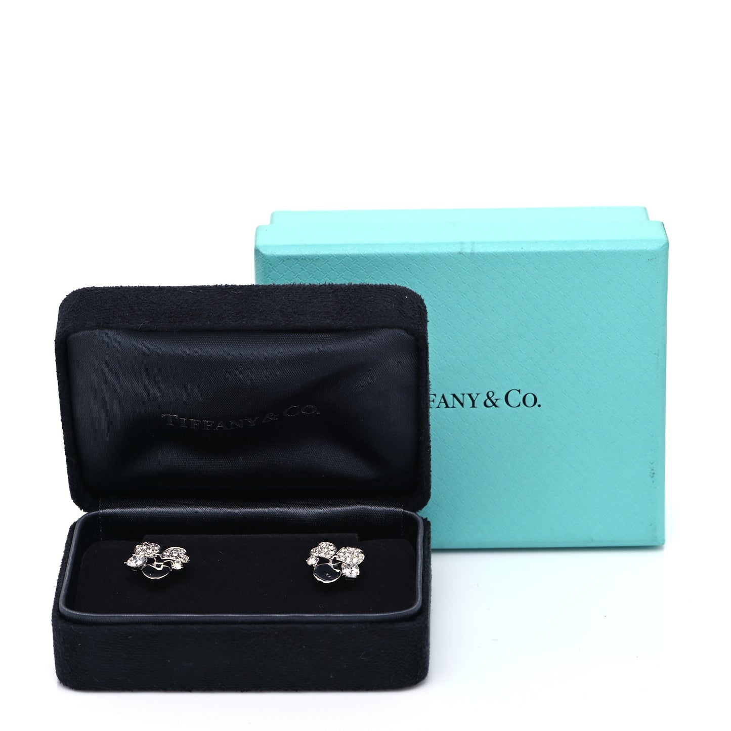 Platinum Diamond Paper Flowers Cluster Earrings