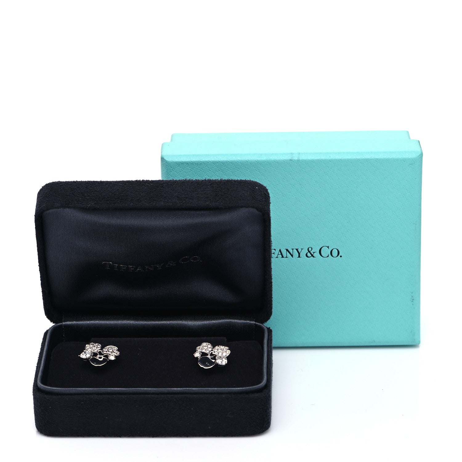 Tiffany Platinum Diamond Paper Flowers Cluster Earrings 6 of 6
