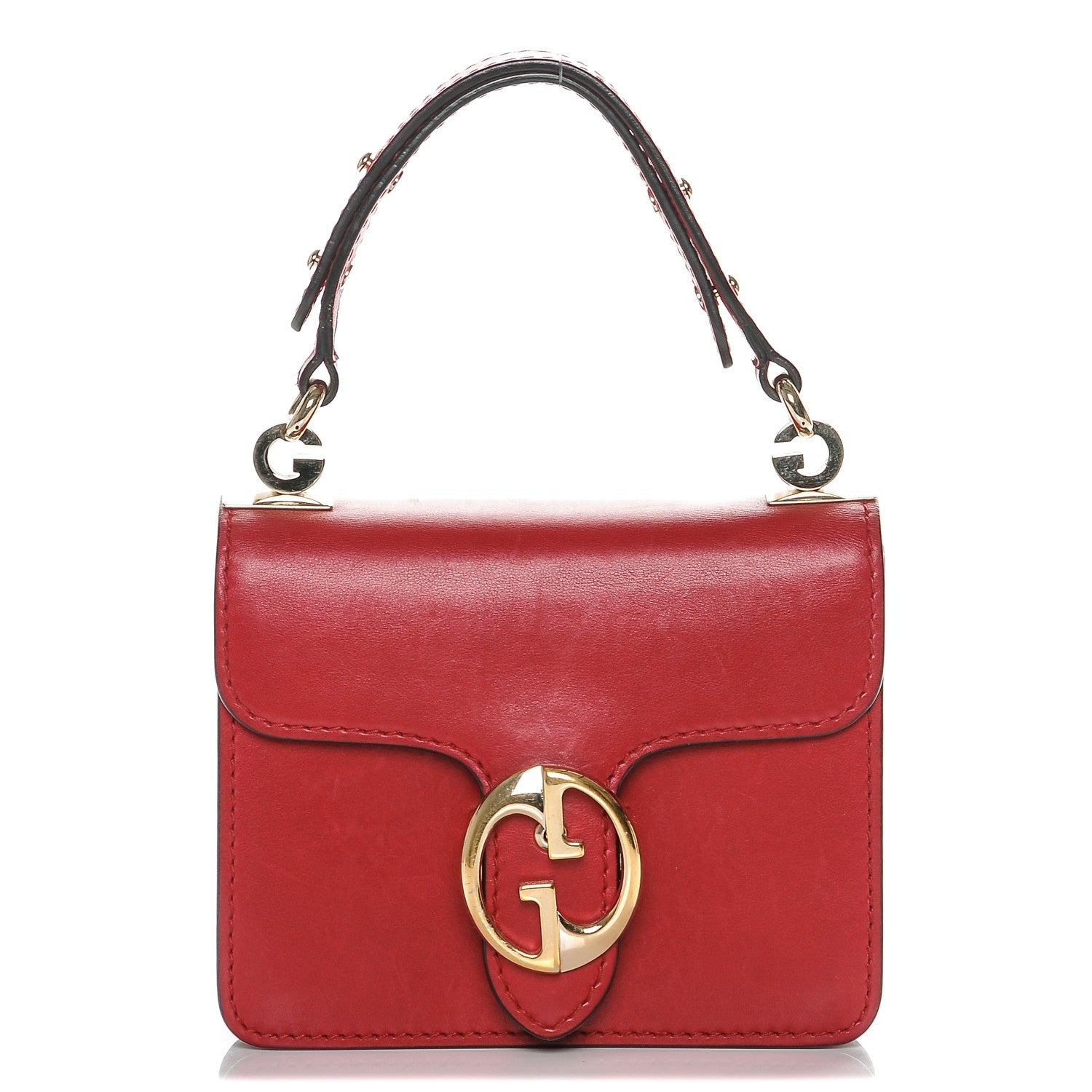 Gucci Calfskin Small 1973 Shoulder Flap Bag Red 1 of 6