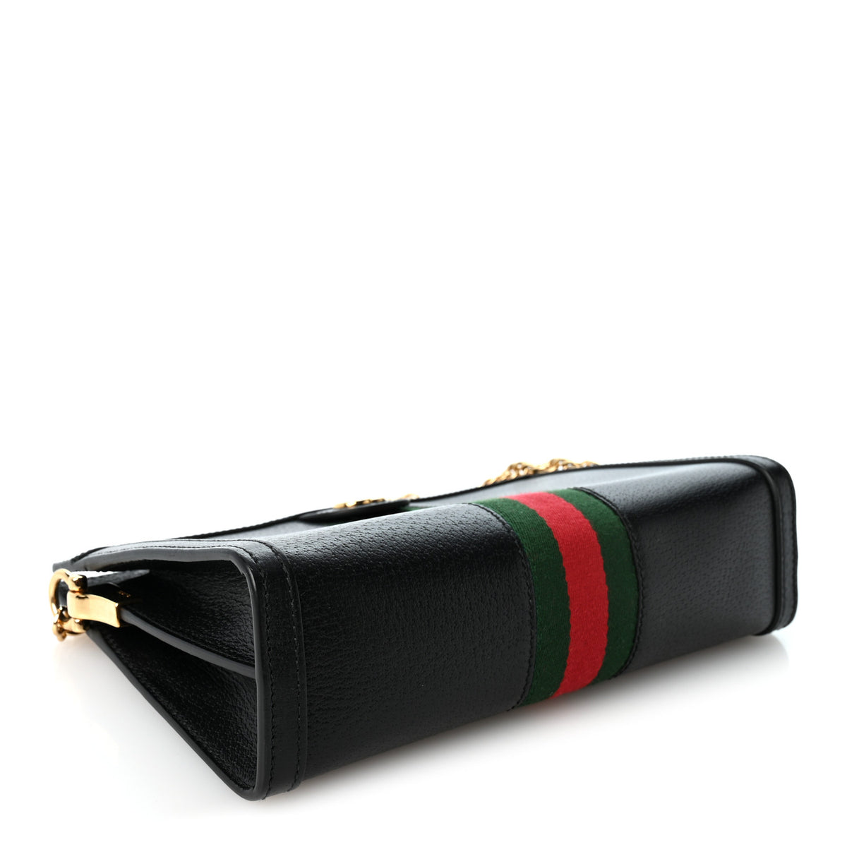 Gucci Calfskin GG Web Small Ophidia Chain Shoulder Bag Black 4 of 10