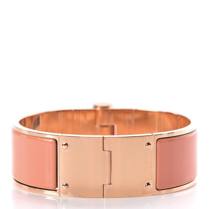 Hermes Enamel Charniere Uni Wide Hinged Bracelet M Orange Papaye 3 of 4