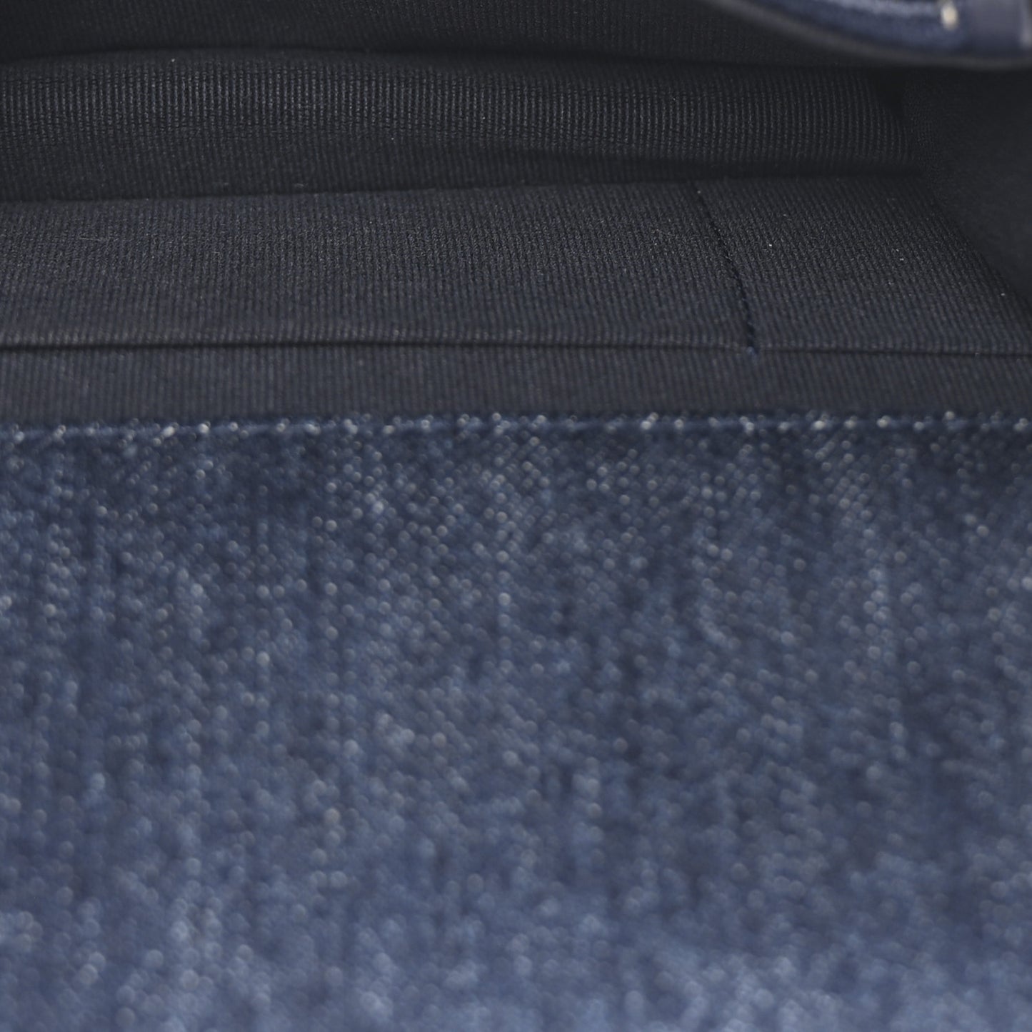 Denim Quilted Chanel 19 Flap Phone Holder With Chain Blue