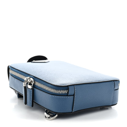 Prada Saffiano Brique Sling Bag Blue 3 of 9