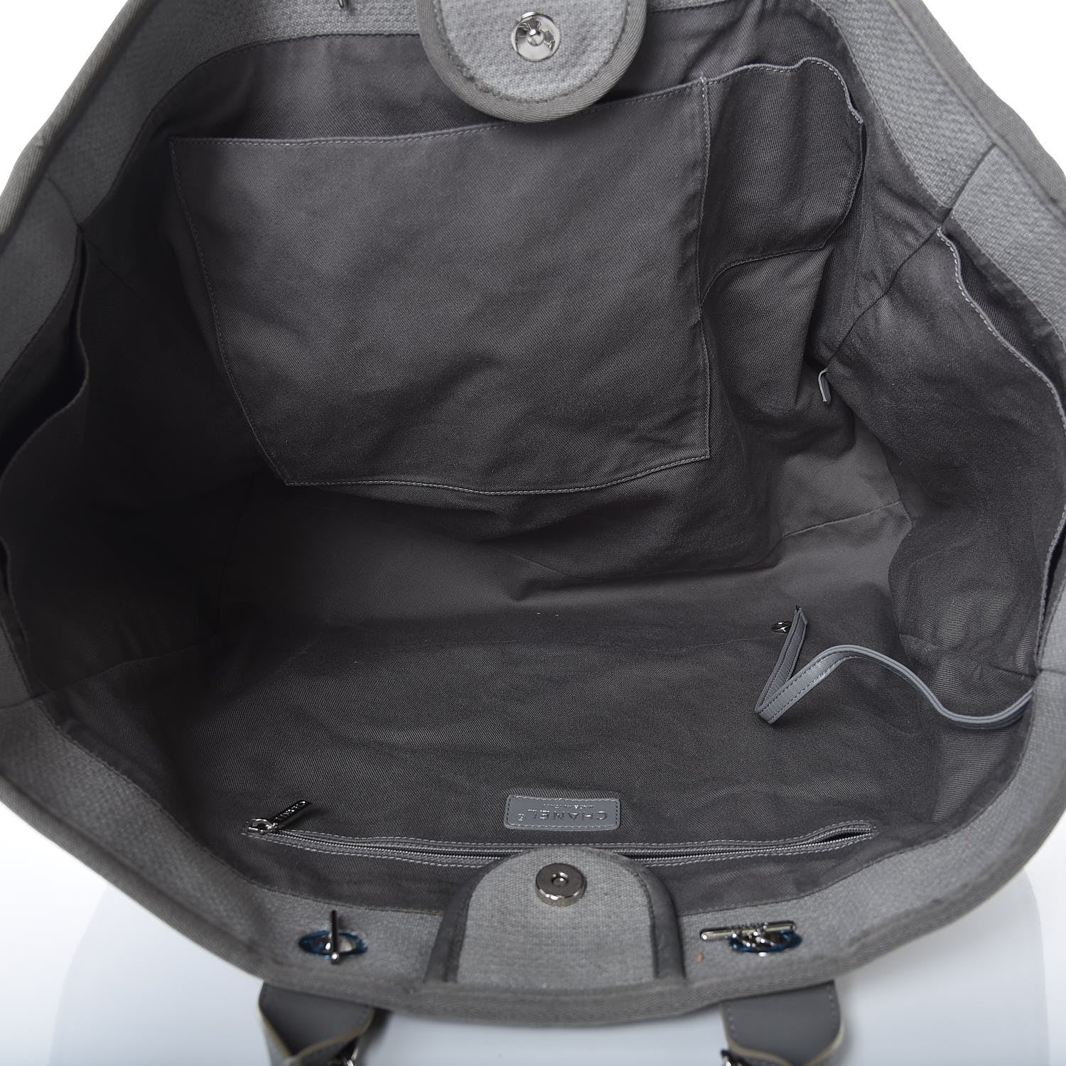 Chanel Canvas Deauville Extra Large Tote Grey 5 of 9