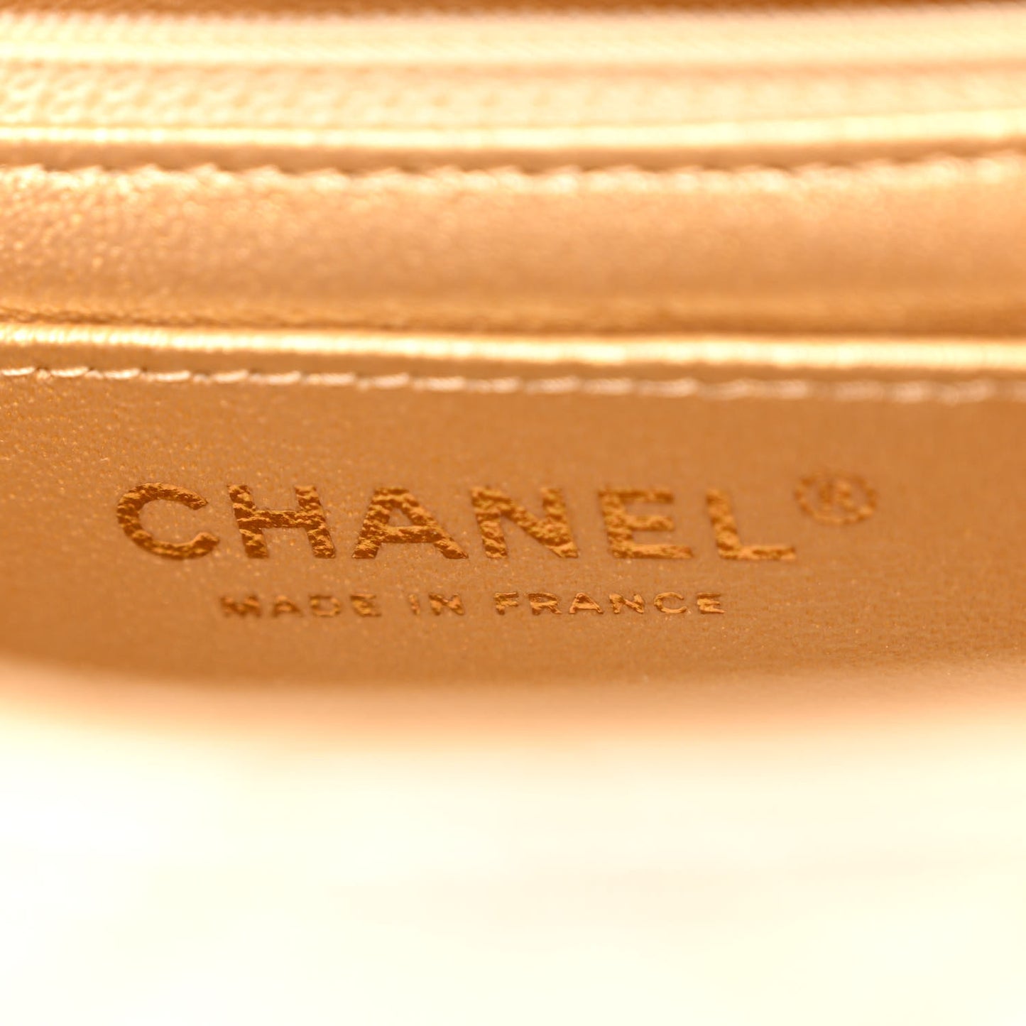 Metallic Lambskin Quilted Mini Square Flap Gold