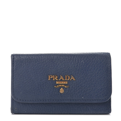 Prada Vitello Grain 6 Key Holder Inchiostro 1 of 6