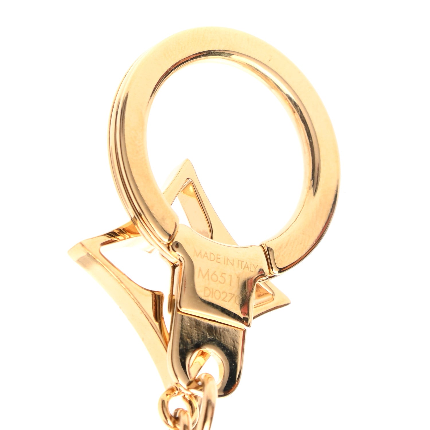 Louis Vuitton Brass Enamel Fleur De Monogram Bag Charm Chain Gold 3 of 3