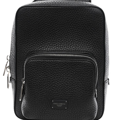 Dolce & Gabbana Hammered Calfskin Palermo Zaino Backpack Black 8 of 10