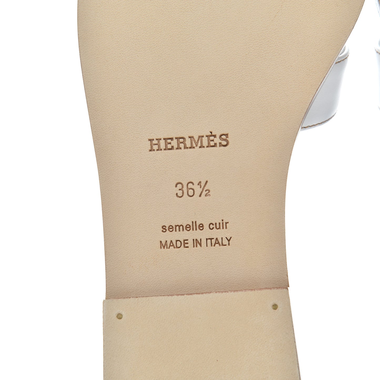 Box Calfskin Oran Sandals 36.5 White