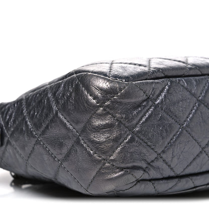 Chanel Metallic Aged Calfskin Quilted Large Reissue Camera Case Silver 8 of 10