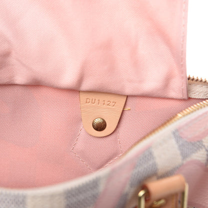 Louis Vuitton Damier Azur Tahitienne Speedy Bandouliere 30 Rose Ballerine 7 of 26