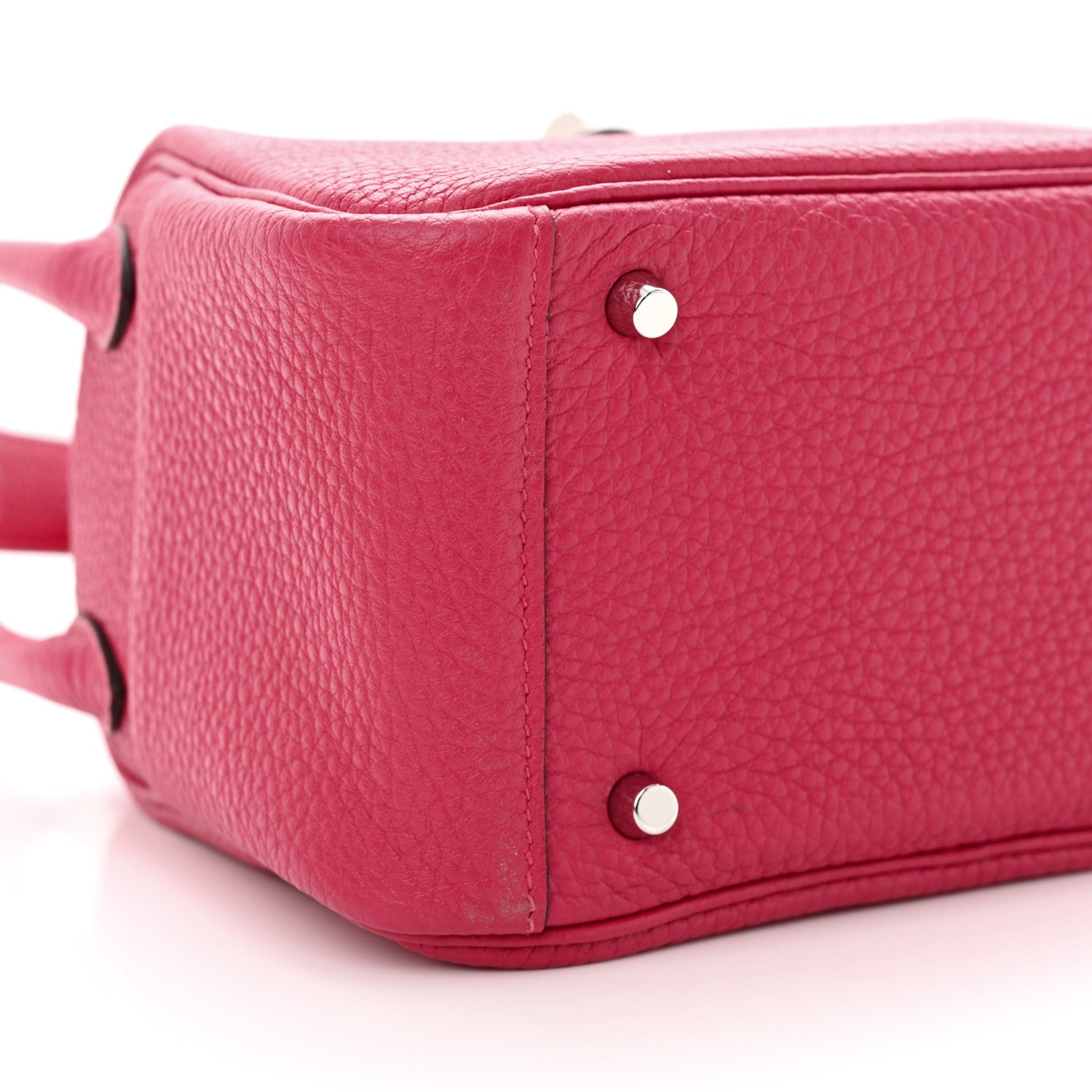 Hermes Taurillon Clemence Mini Lindy 20 Rose Pourpre 8 of 9