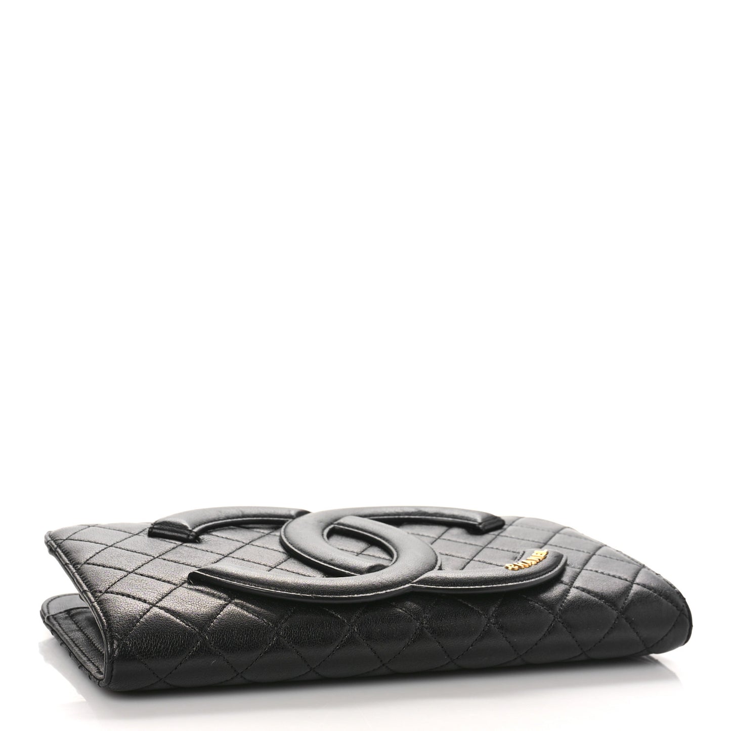 Lambskin Quilted Coco Midnight Clutch Black