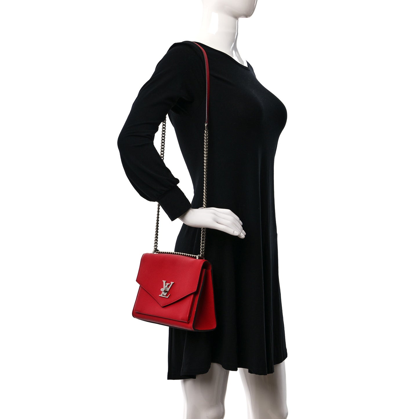 Soft Calfskin My Lockme Chain Bag BB Poppy