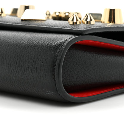 Christian Louboutin Calfskin Spikes Empire Paloma Clutch Black 9 of 14