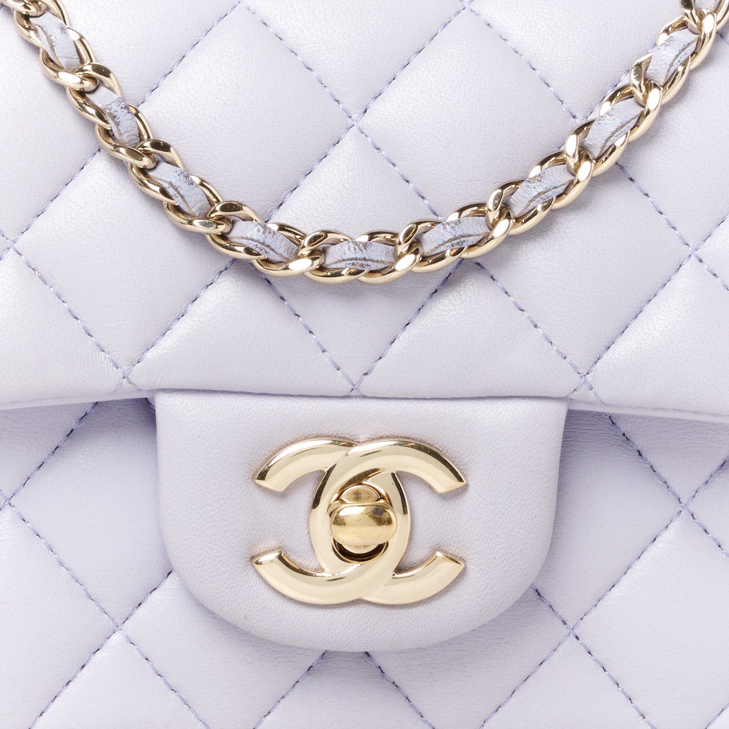 Chanel Lambskin Quilted Mini Top Handle Rectangular Flap Light Purple 9 of 13