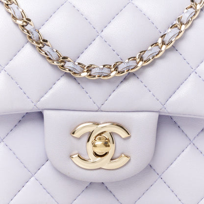 Chanel Lambskin Quilted Mini Top Handle Rectangular Flap Light Purple 9 of 13