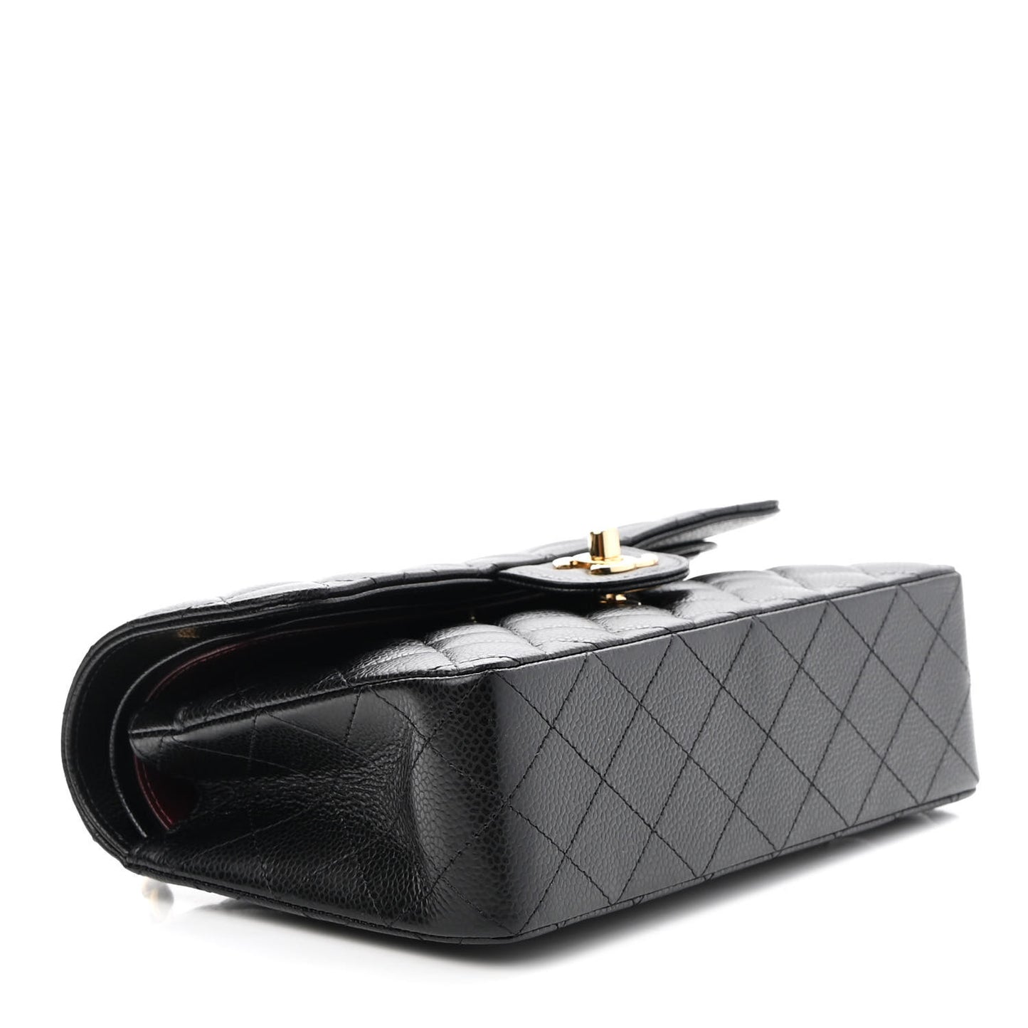 Caviar Quilted Small Double Flap Black