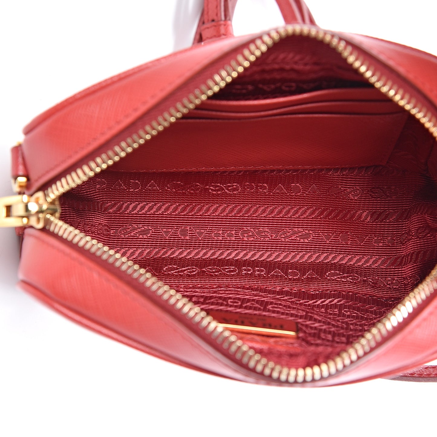 Saffiano Mini Camera Crossbody Bag Fuoco