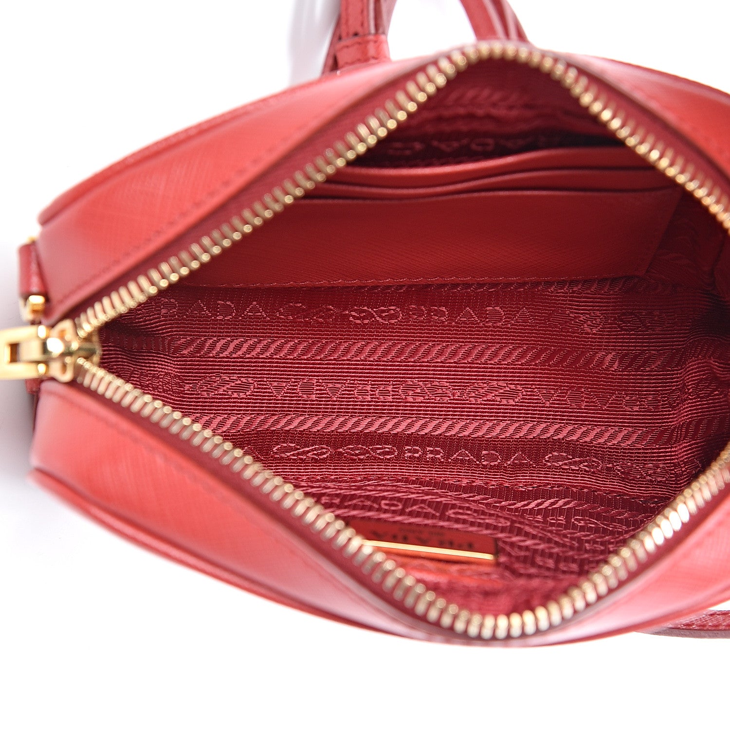 Prada Saffiano Mini Camera Crossbody Bag Fuoco 4 of 10