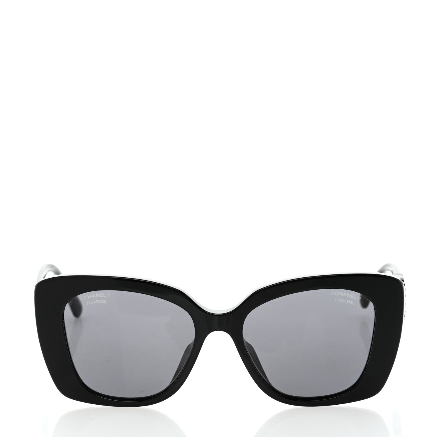 Chanel Acetate Strass Polarized Square Sunglasses 5422-B Black 2 of 9