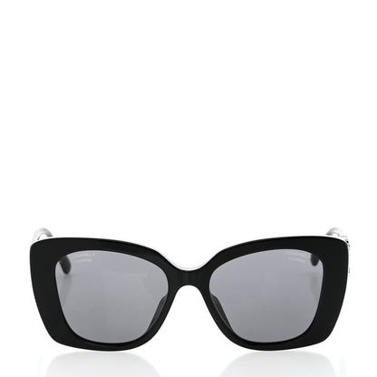 Chanel Acetate Strass Polarized Square Sunglasses 5422-B Black 2 of 9