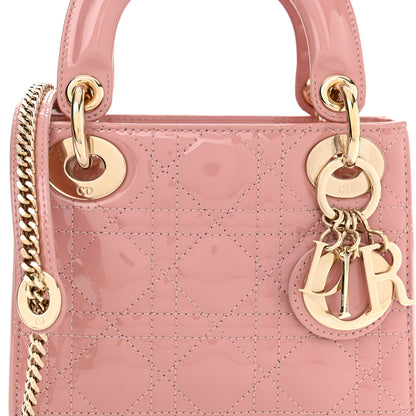 Christian Dior Patent Cannage Mini Lady Dior Pink 8 of 10