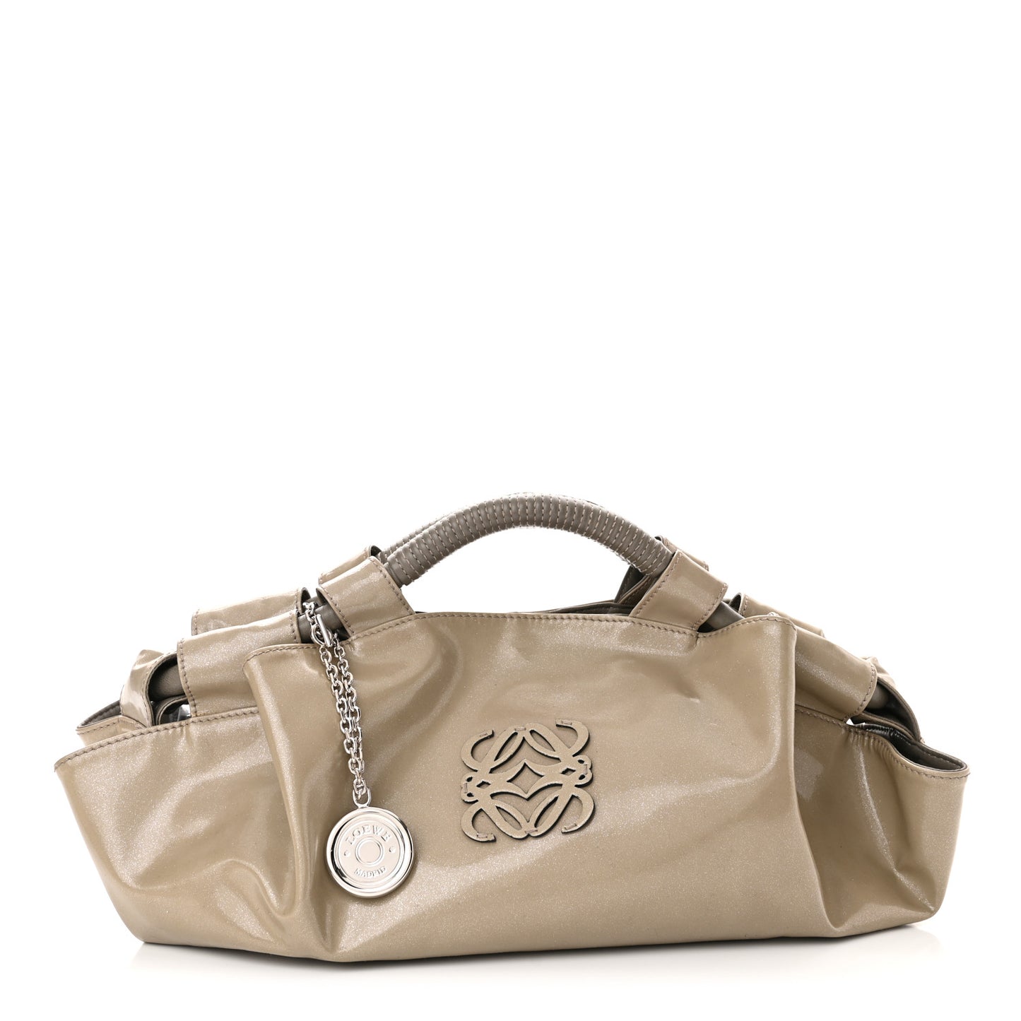 Patent Goatskin Mistral Bag Taupe