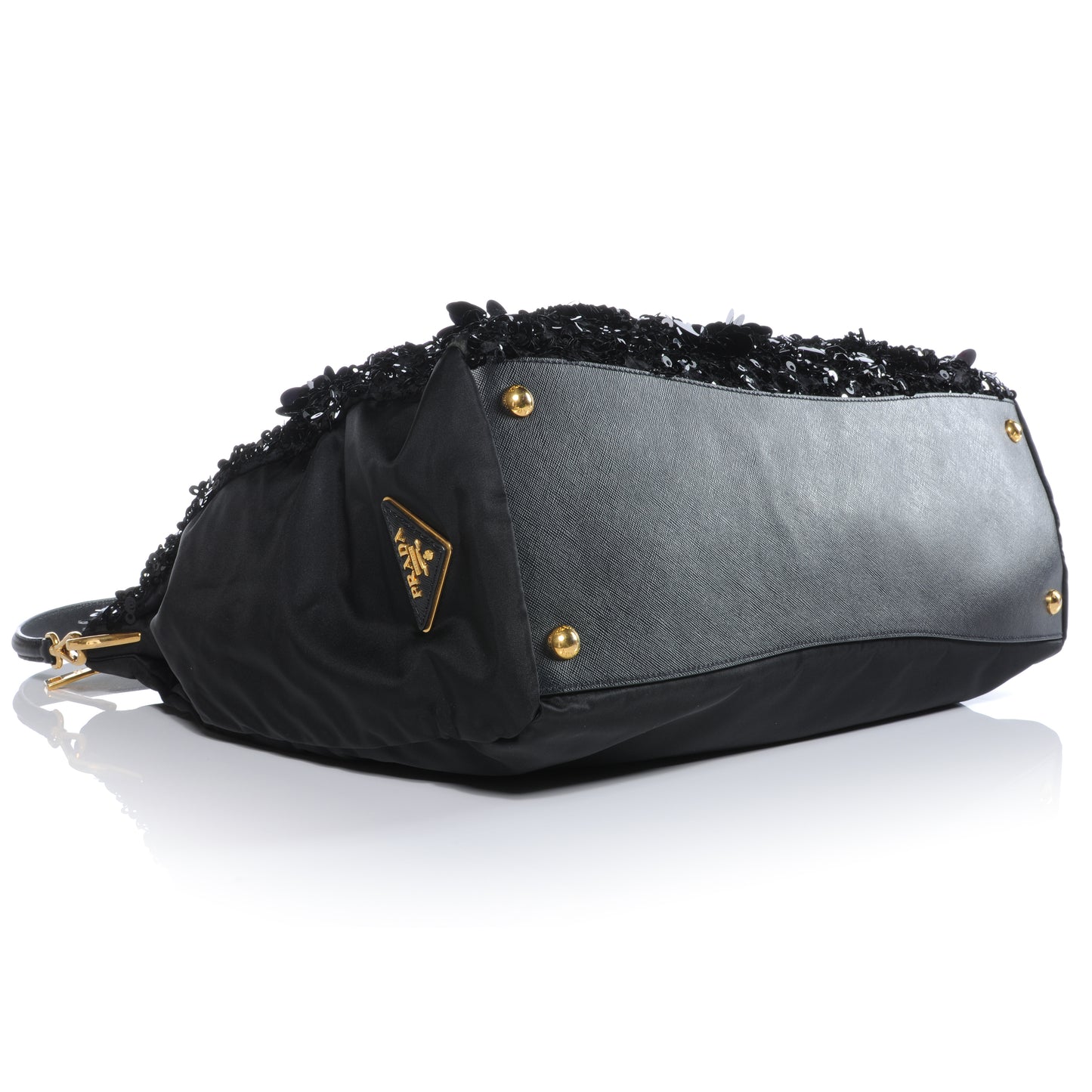 Nylon Sequin Tote Black