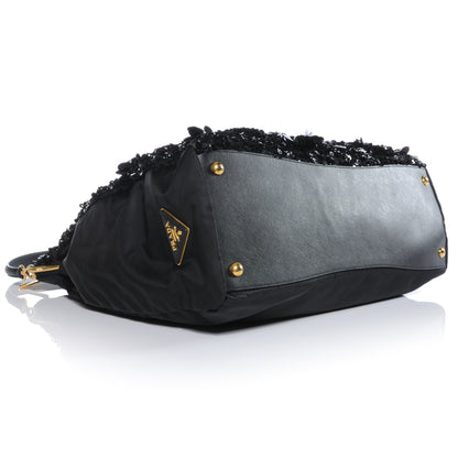 Prada Nylon Sequin Tote Black 4 of 10