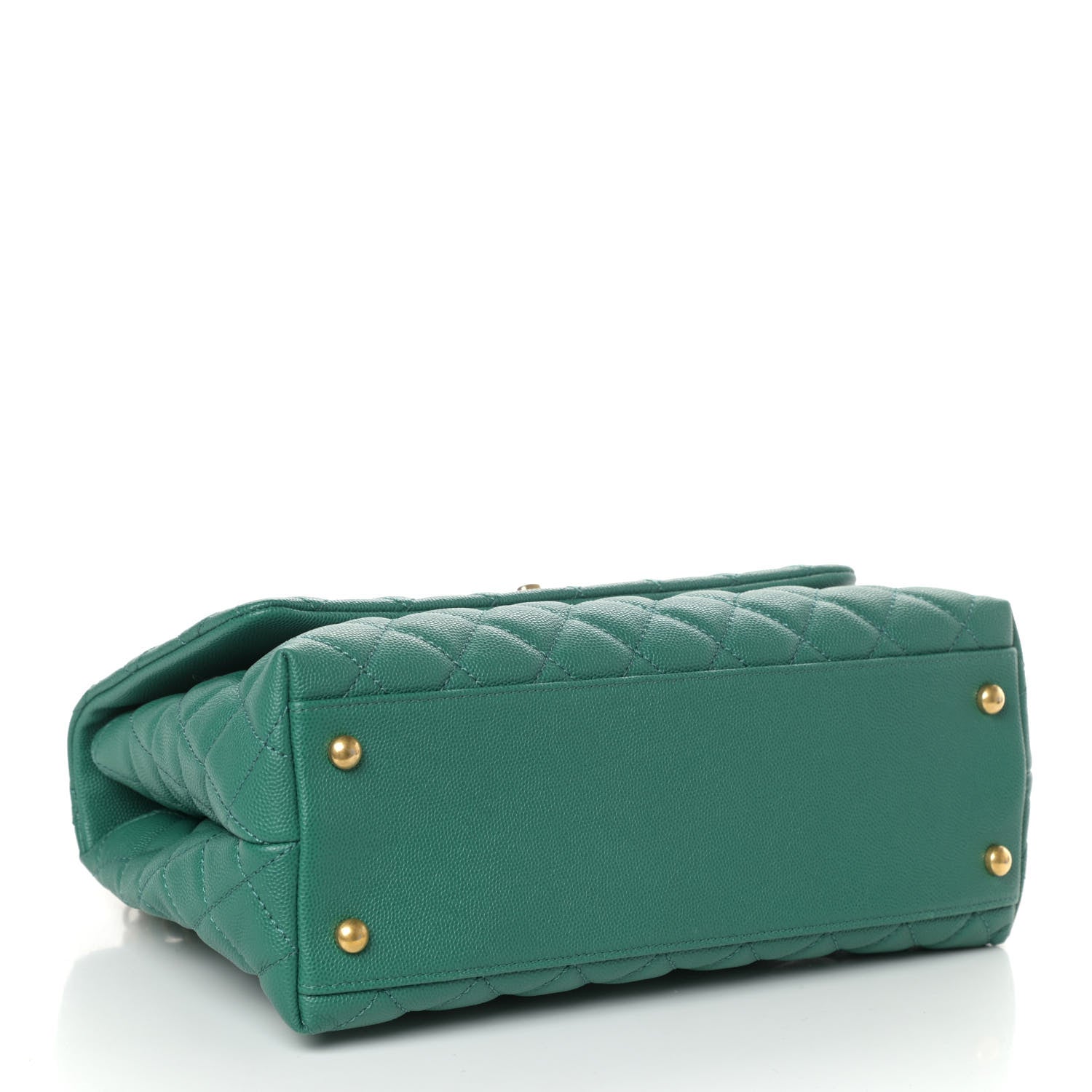 Chanel Caviar Quilted Small Coco Handle Flap Green 5 of 11